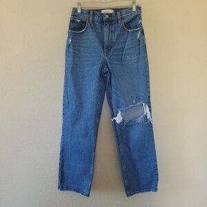 Abercrombie & Fitch The 90s Straight Ultra High Rise Jean Sz 27 Short Distressed